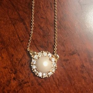 Kate Spade pendant, pearls and stones, gold chain
